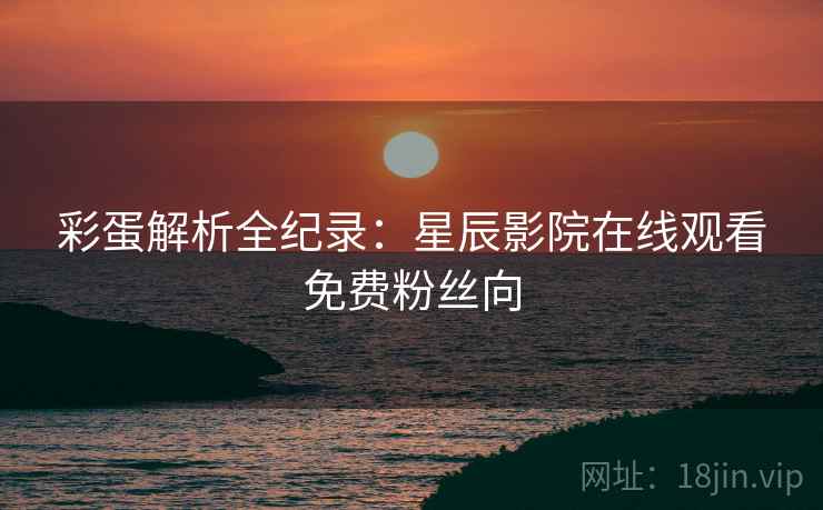 彩蛋解析全纪录：星辰影院在线观看免费粉丝向
