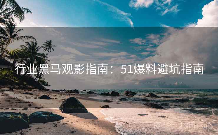 行业黑马观影指南：51爆料避坑指南